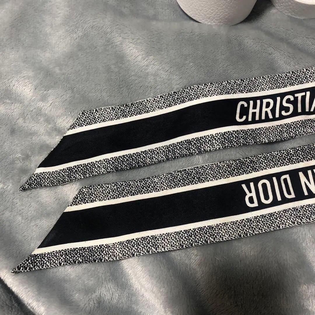 値下げ◎　Dior　ディオール　スカーフ　ミッツァ　白　黒