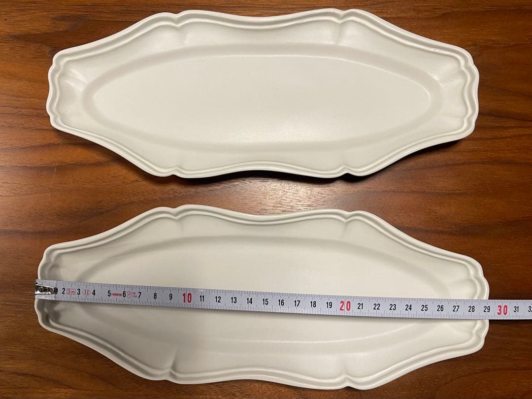 臼杵焼 輪花オーバル長皿 白 White 2枚セット