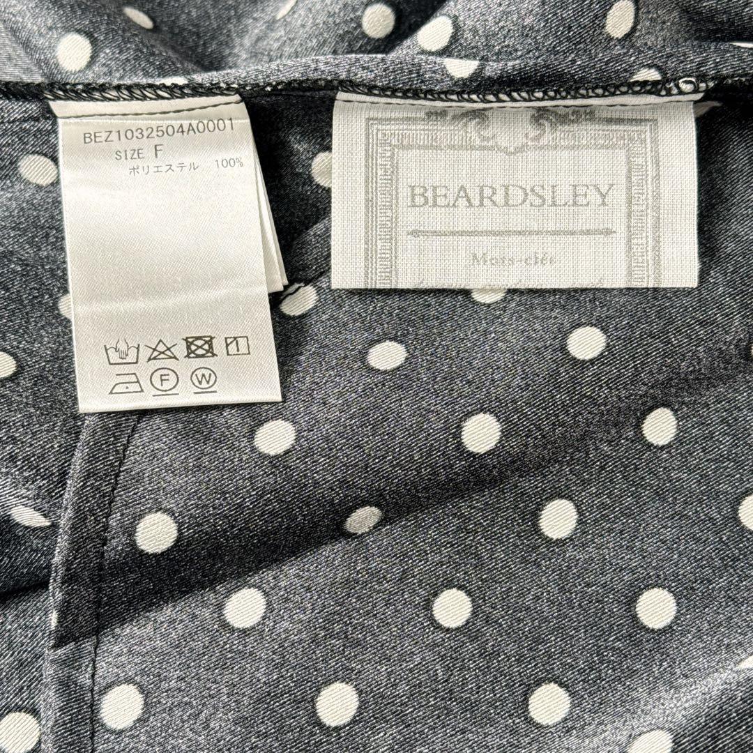 BEARDSLEY【洗える】パール釦ドットギャザーチュニック ワンピース