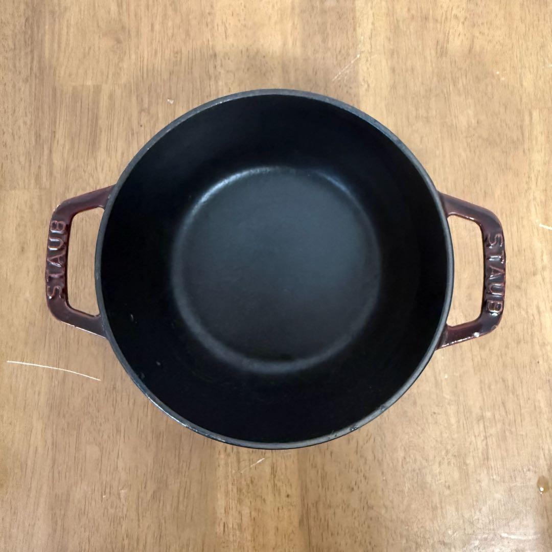 ● 良品 STAUB ストウブ Wa-NABE S 16cm ワインレッド