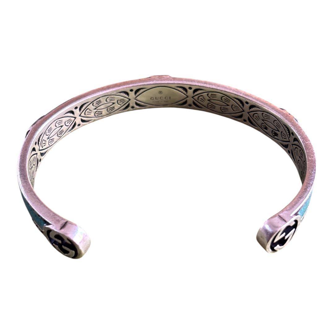 GUCCI グッチ ターコイズ バングル ロッキングG 16 箱有り