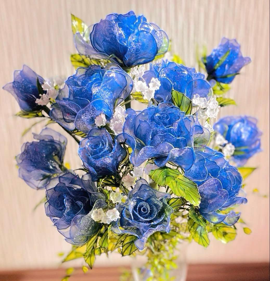 アメリカンフラワー　ディップフラワーNO194（薔薇・シュガーパイン・かすみ草）