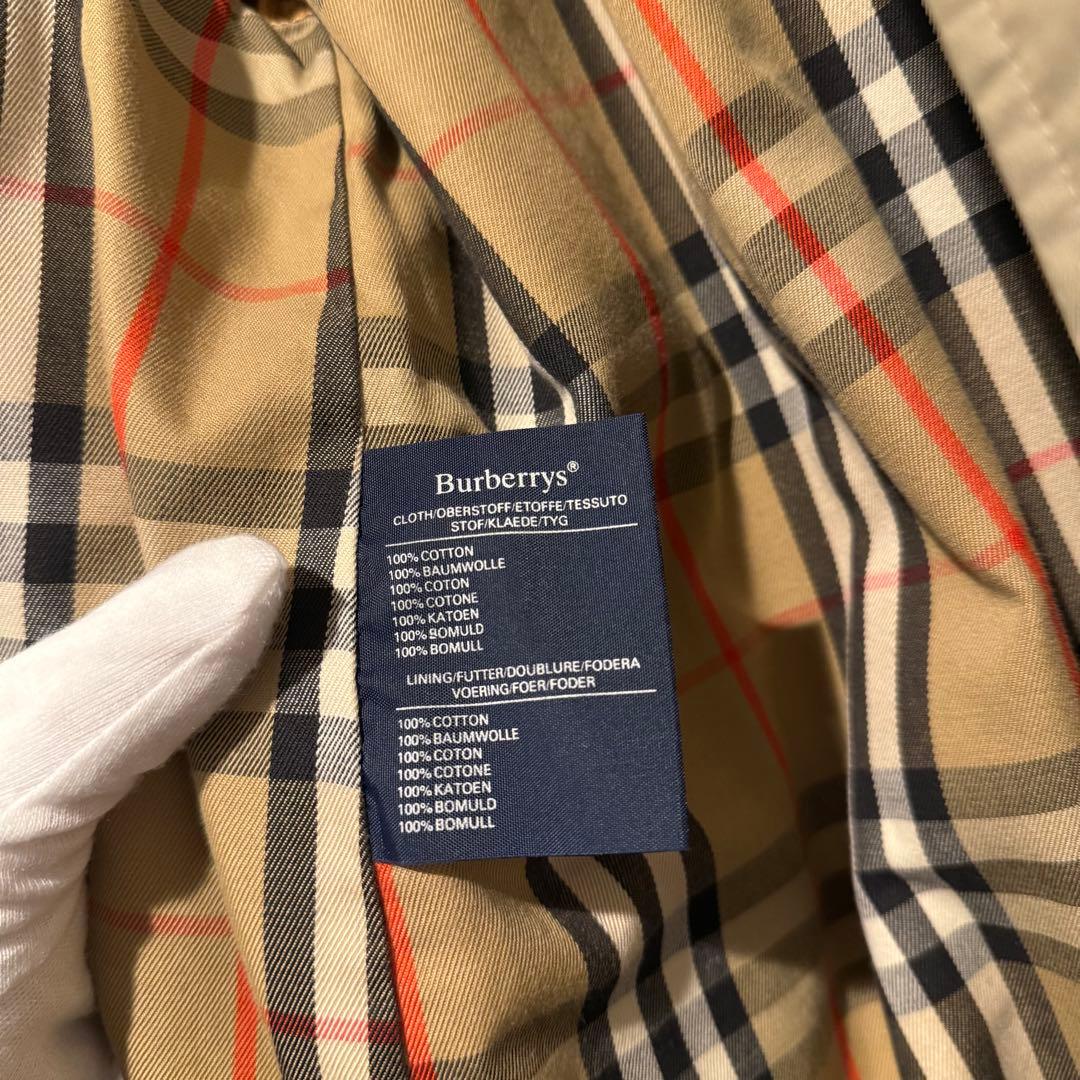美品‼️バーバリー　ステンカラーコート ノバチェック　ウールライナー付き 玉虫色