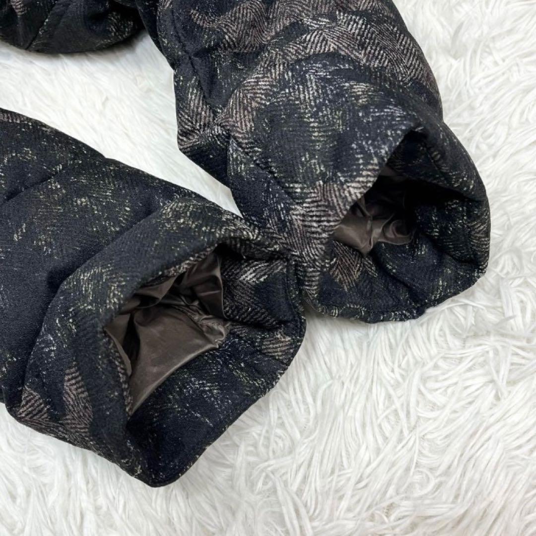 ヘルノ　ジャガードカモフラ フーデッドダウンジャケット フード着脱可