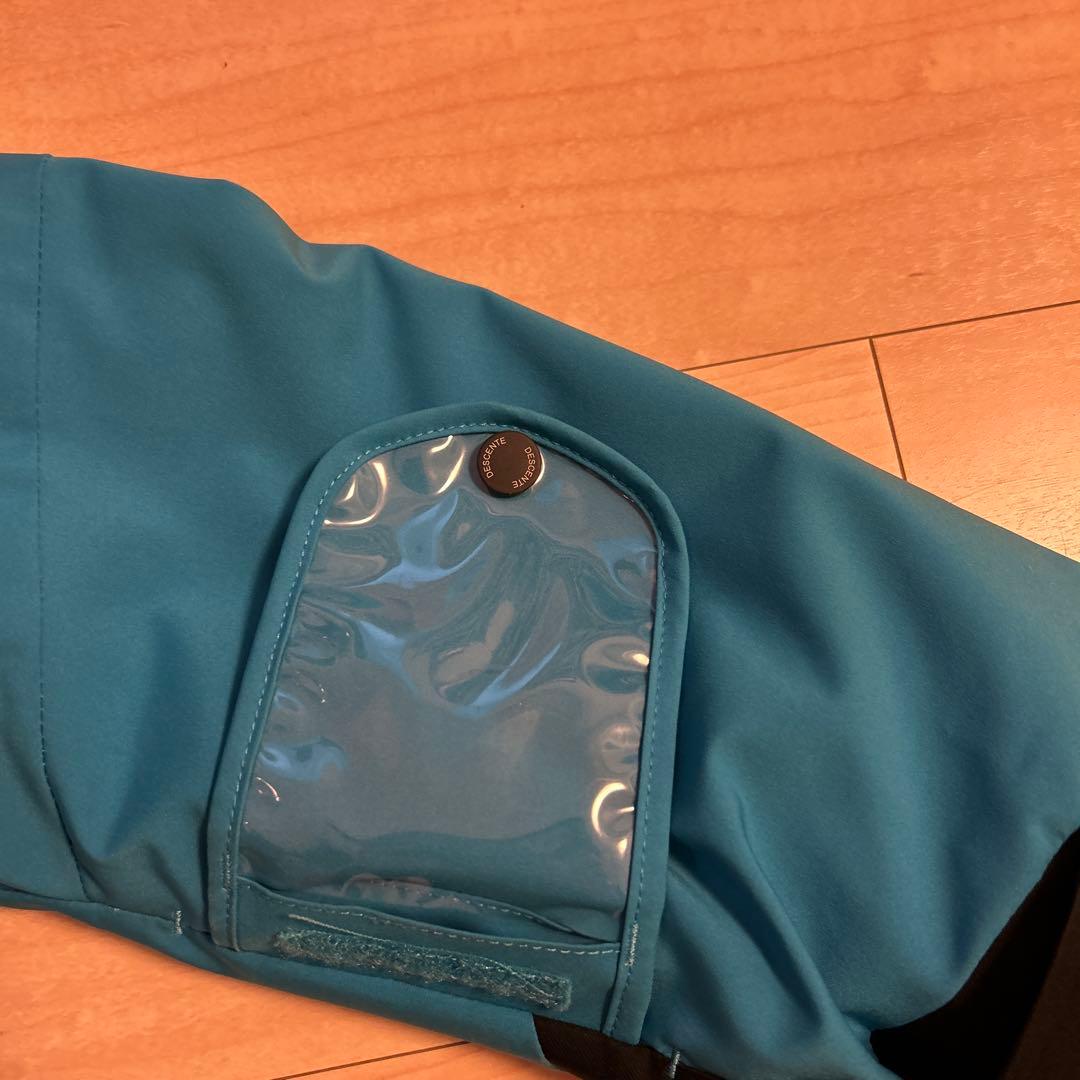 DESCENTE スキーウェア 青/黒 フード付き Mサイズ