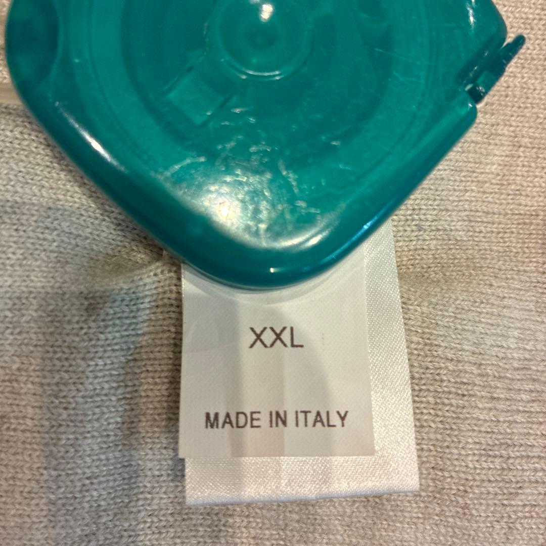 ブルネロクチネリ　カシミヤ100%ニット帽　グレー✖️オフホワイト