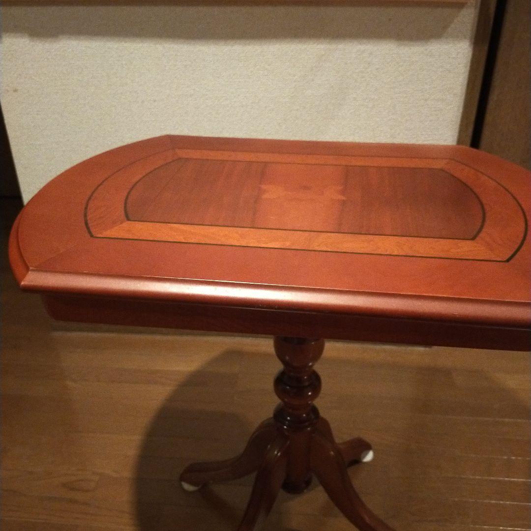 イタリア製クラシカル家具 象嵌装飾 サイドテーブル カフェテーブル オーバル風