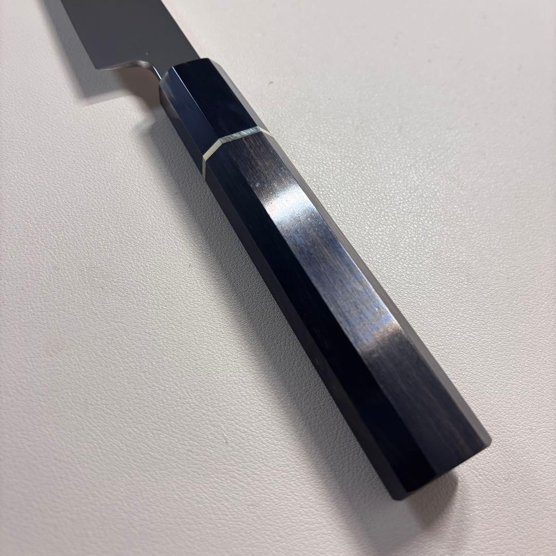 【鞘付き】 270mm柳刃包丁 鏡面　黒檀水牛八角柄 全鋼 和包丁'•