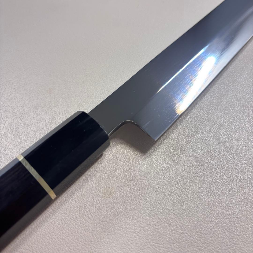 【鞘付き】 270mm柳刃包丁 鏡面　黒檀水牛八角柄 全鋼 和包丁'•