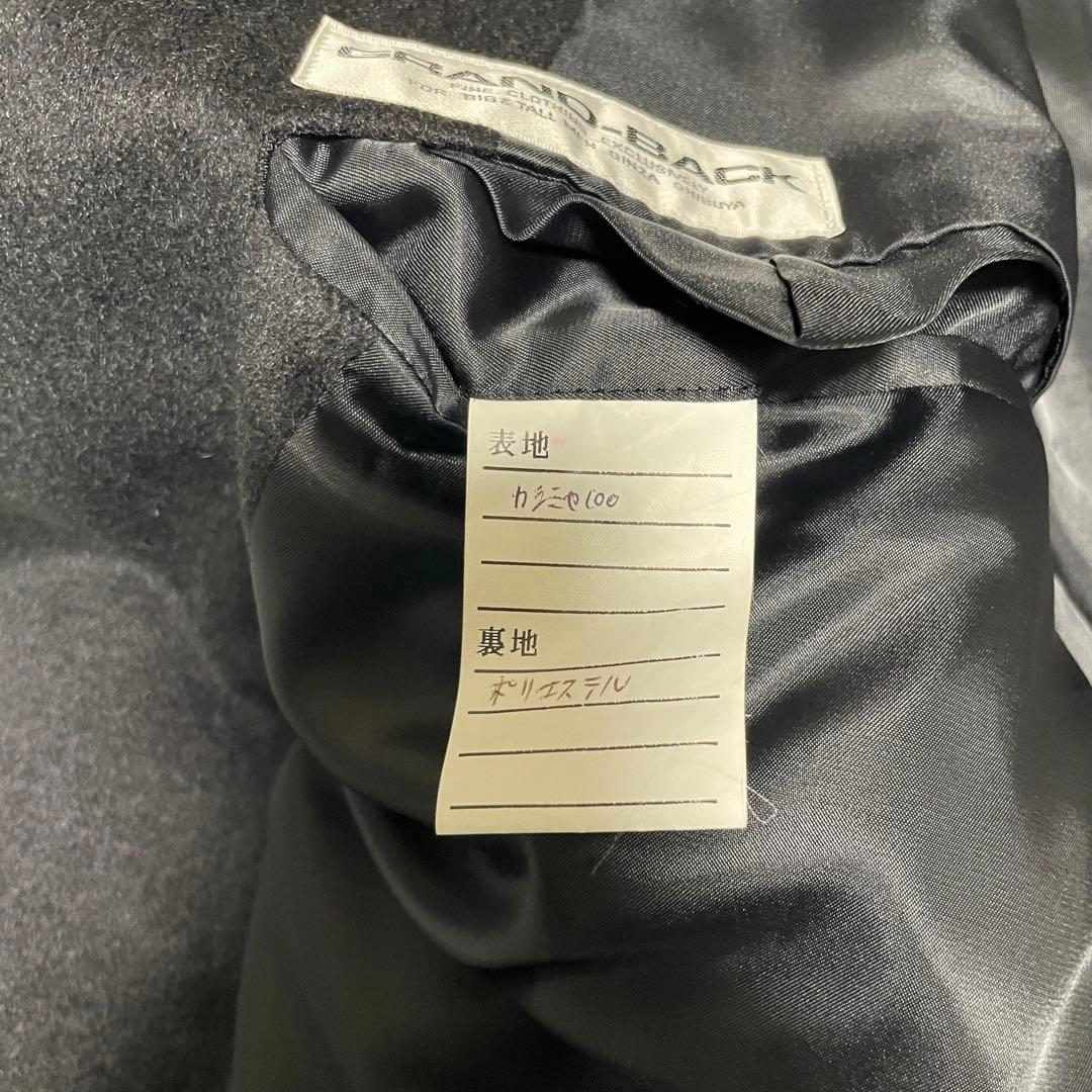 【カシミヤ100%×美品×日本製】マキシ丈比翼チェスターコート ブラック 4L