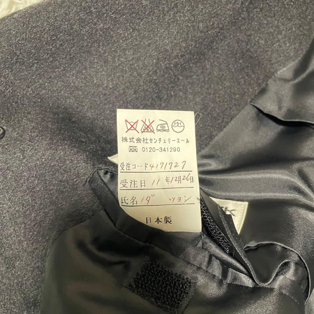 【カシミヤ100%×美品×日本製】マキシ丈比翼チェスターコート ブラック 4L