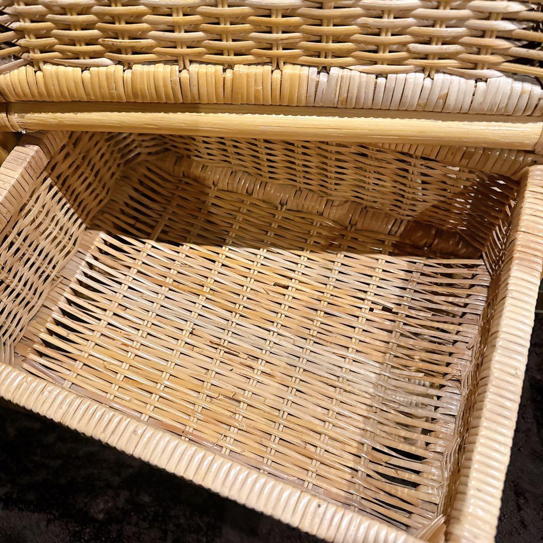 【美品】ラタンチェスト 4段 キャスター 籐 ナチュラル家具 北欧インテリア風