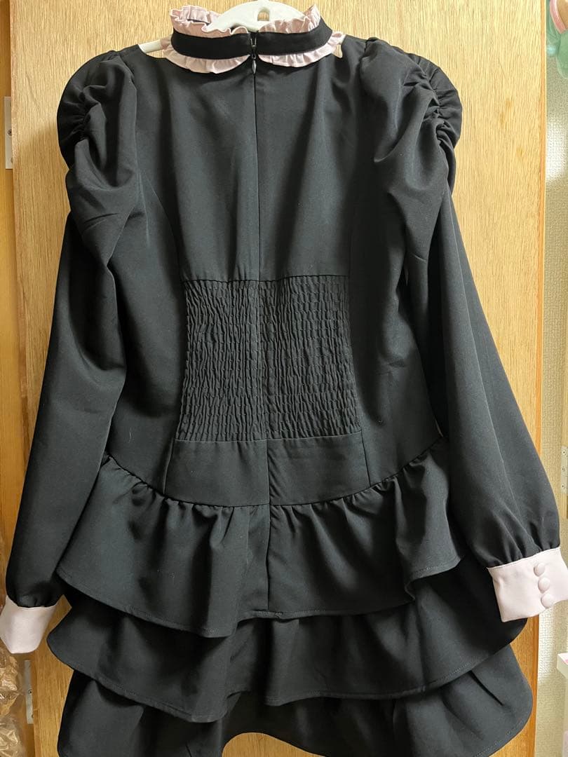 本日限定値下げ pium フロントリボンチョーカーティアードミニワンピ