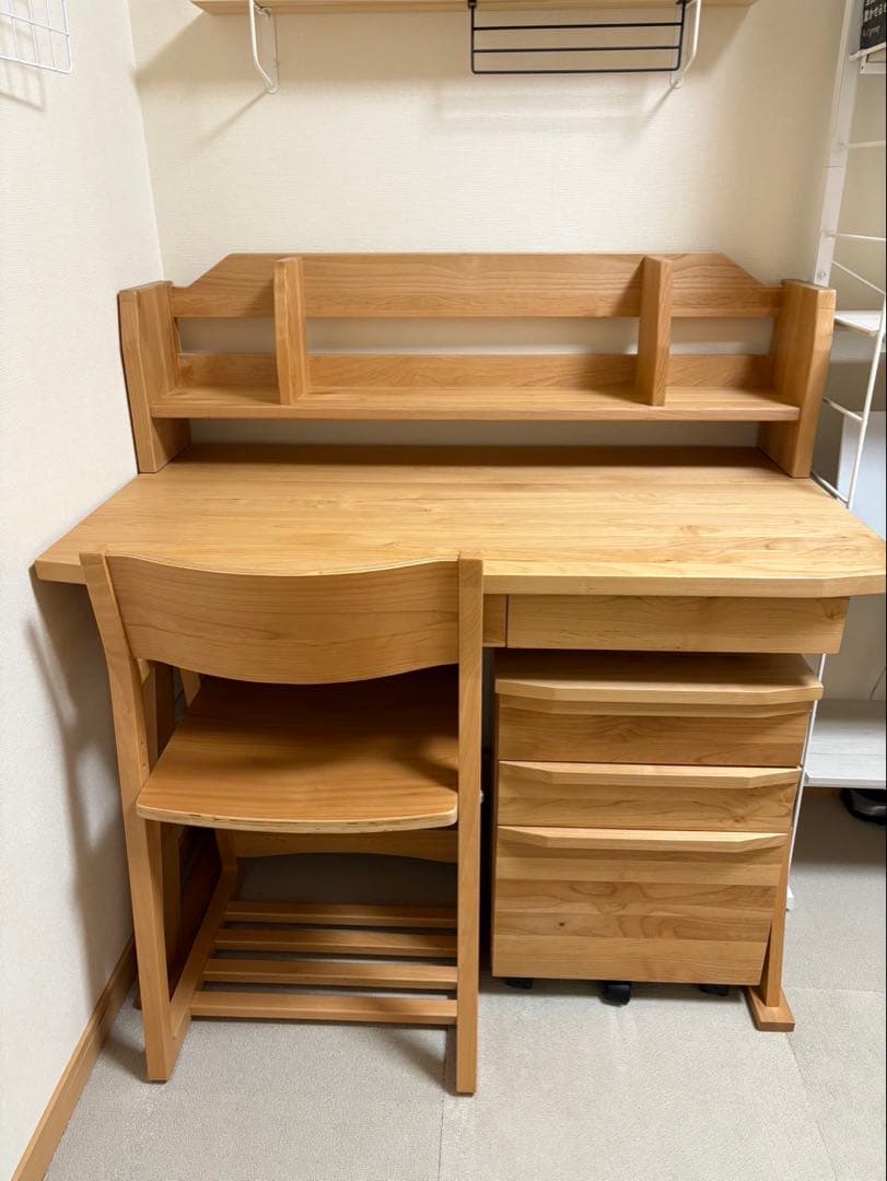 【フジ】アクタス　ナチュラルウッド 3段チェスト キャスター付き