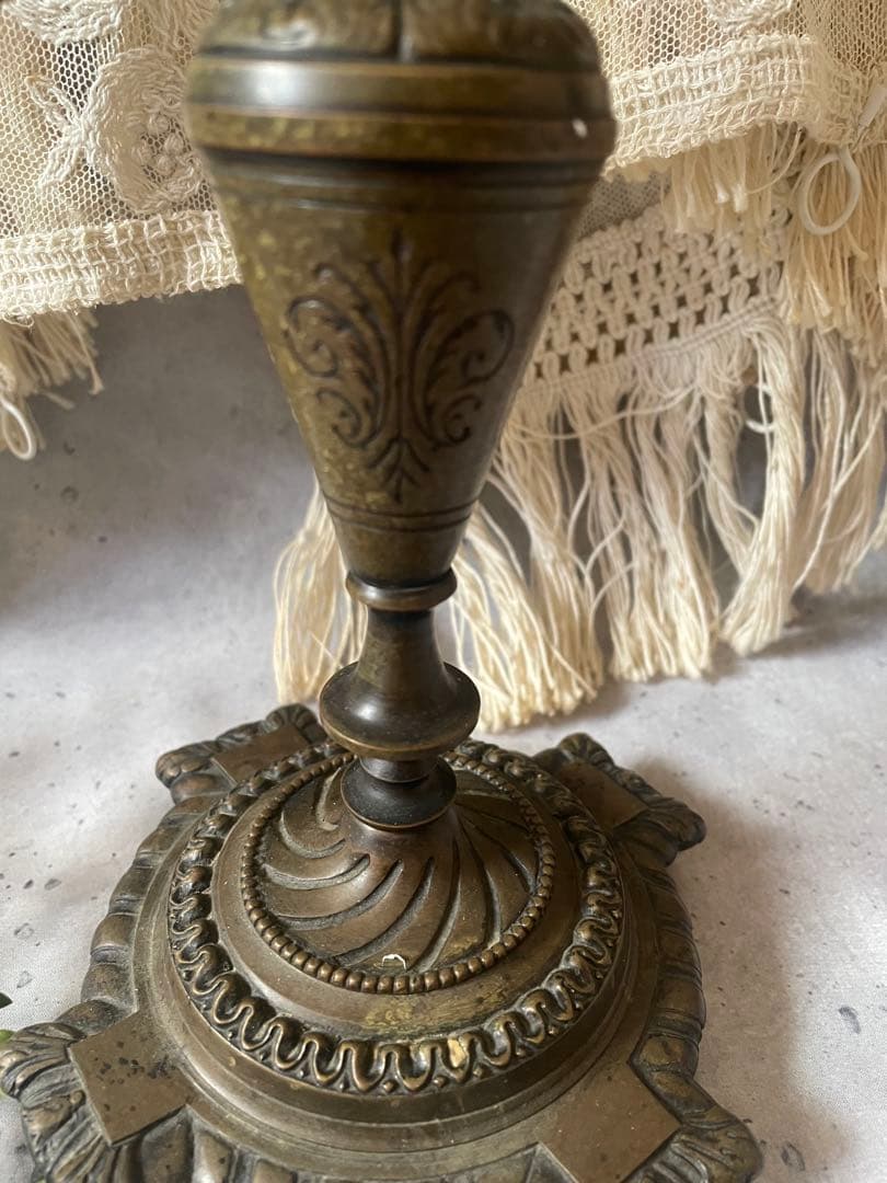 フランスアンティーク♪装飾刻印 キャンドルスタンド 3灯金属製