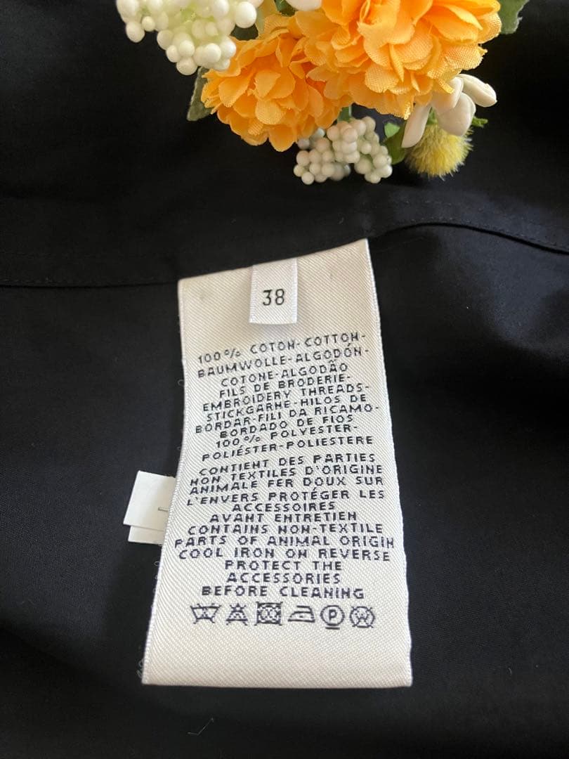 2way HERMES シャツワンピース　セリエボタン　ベルト付　カレーシュ刺繍