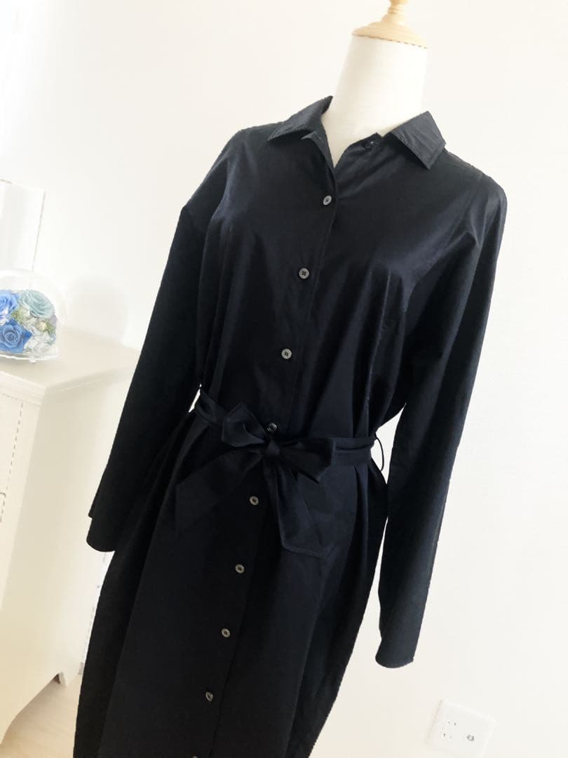 2way HERMES シャツワンピース　セリエボタン　ベルト付　カレーシュ刺繍