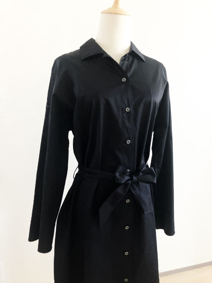 2way HERMES シャツワンピース　セリエボタン　ベルト付　カレーシュ刺繍