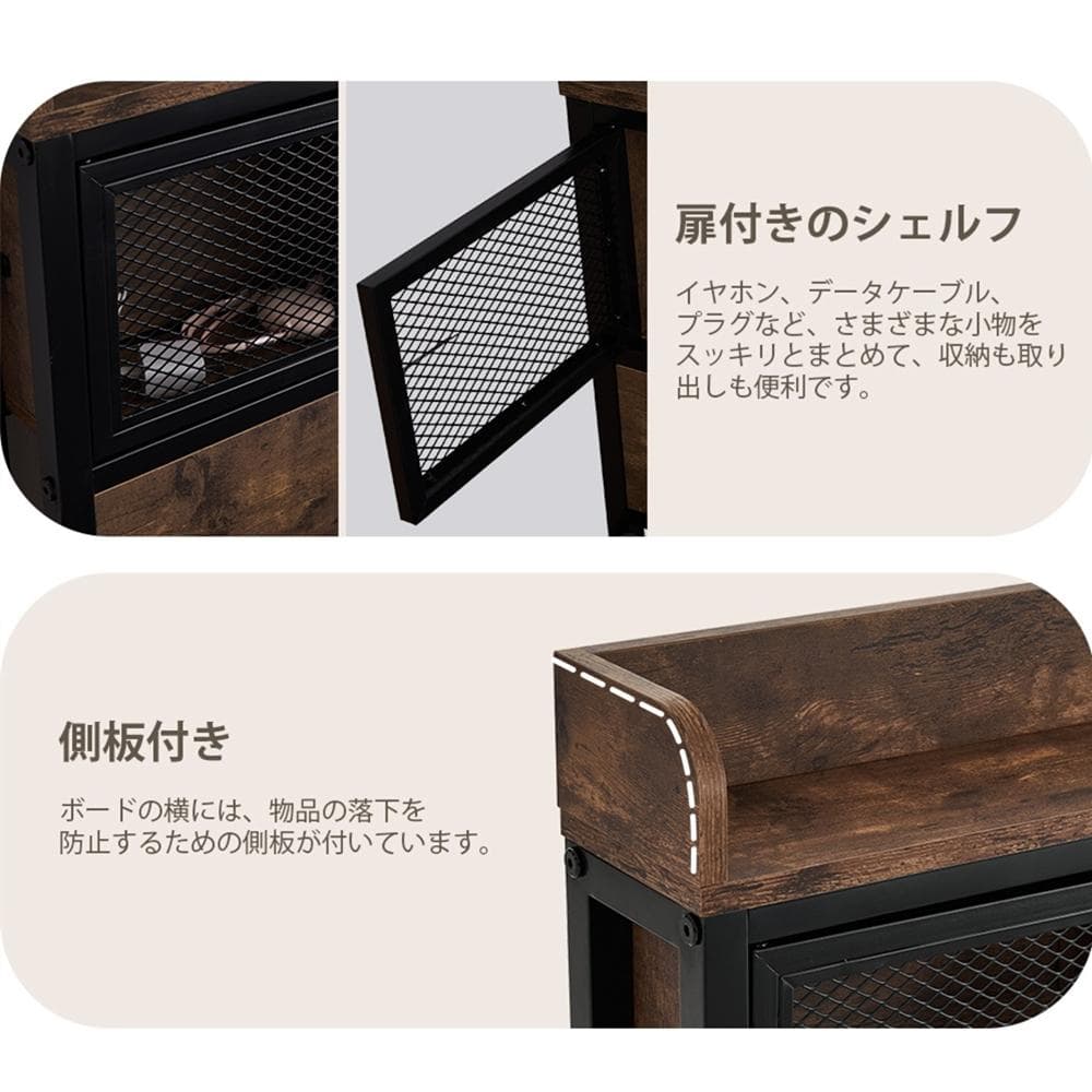 年末セール！北欧風コンセント付きベッドフレーム　木製　ダブル（DOUBLE）