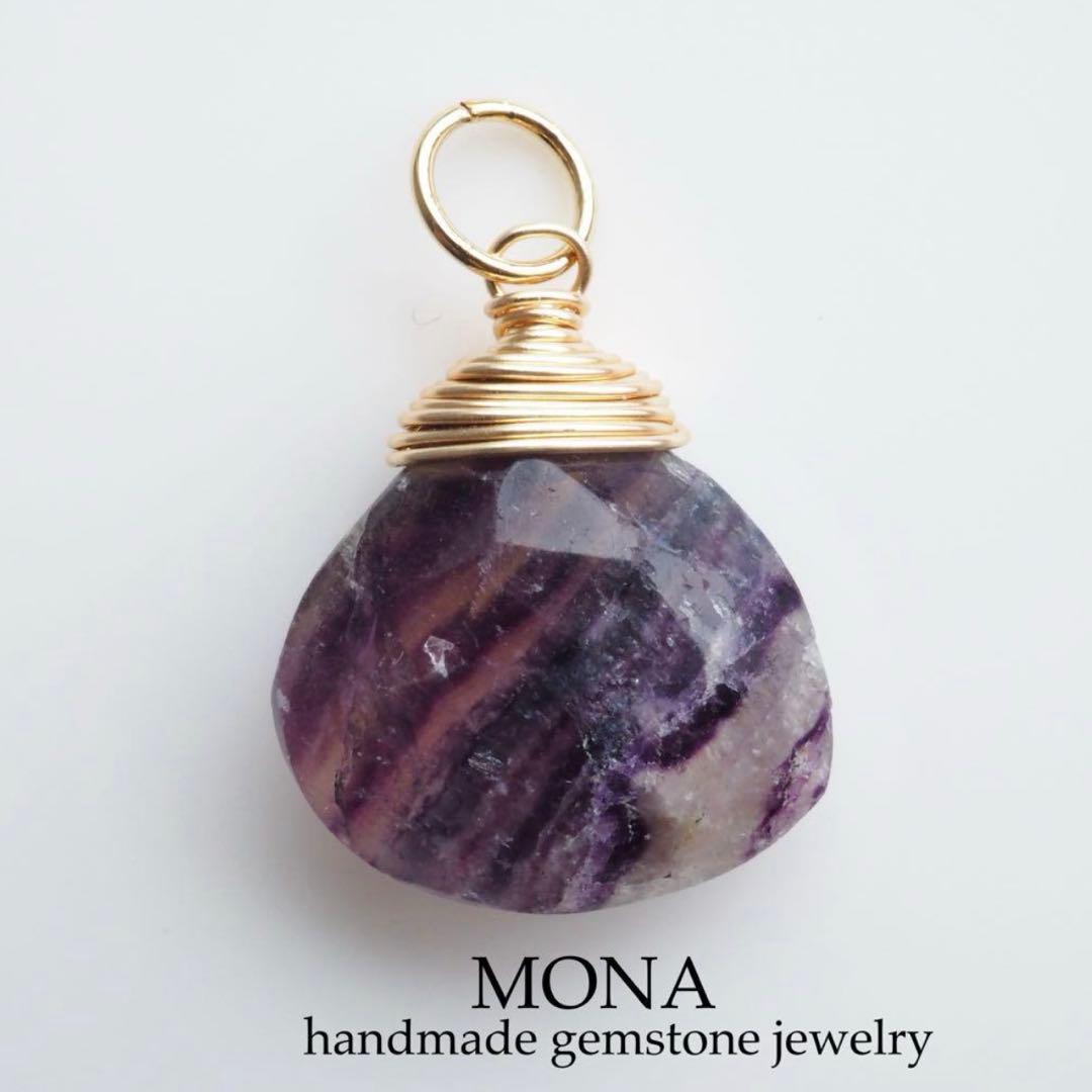 【blue.ks】No.3 天然淡水パール×瑪瑙のデザインネックレストップ