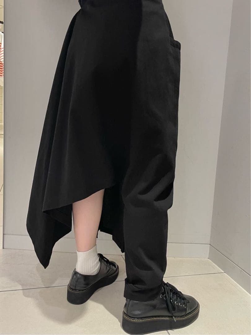 LIMI feu ヨウジヤマモト スカートパンツ ボトム コットン ブラック