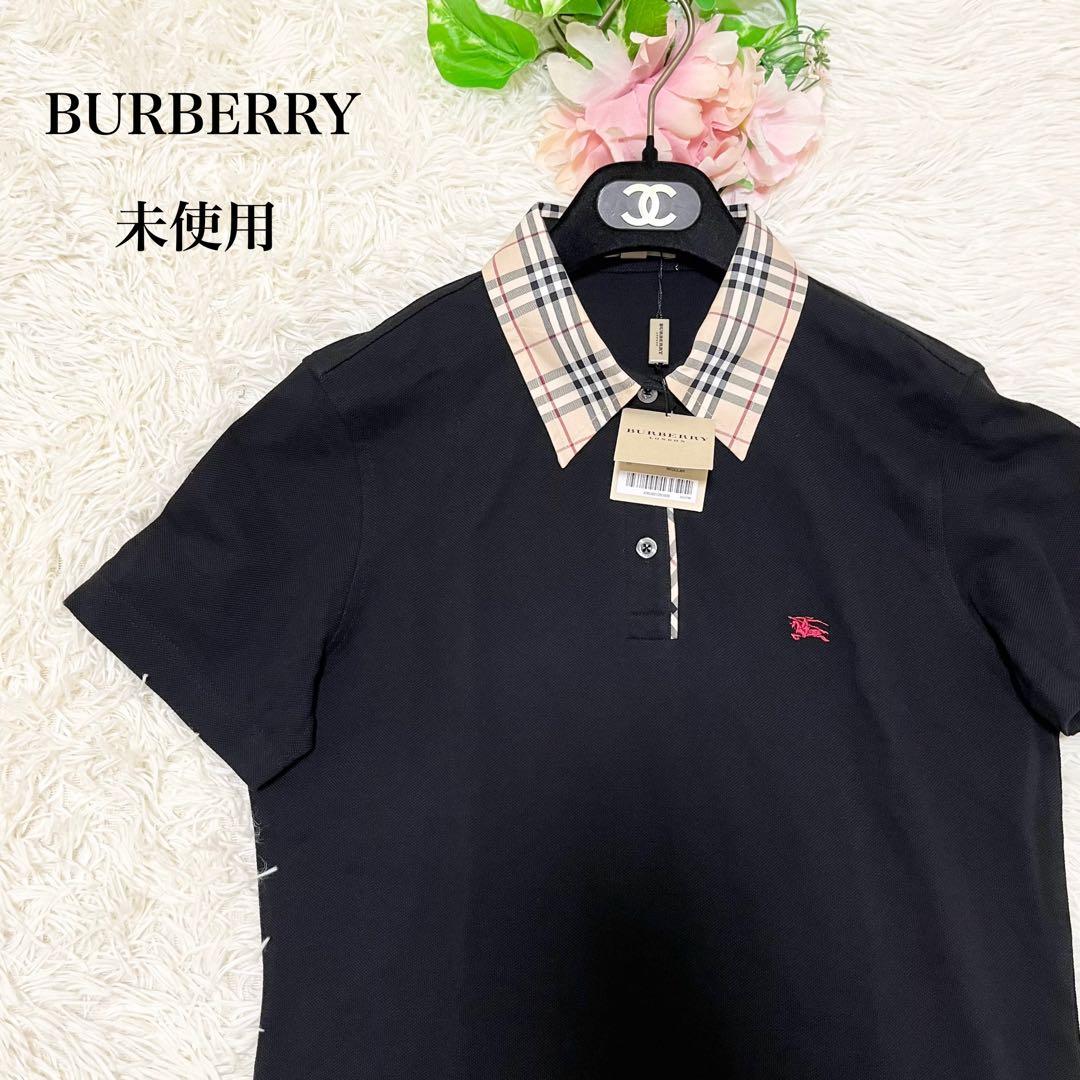 未使用　BURBERRY バーバリー ノバチェック 半袖　刺繍　ポロシャツ　L