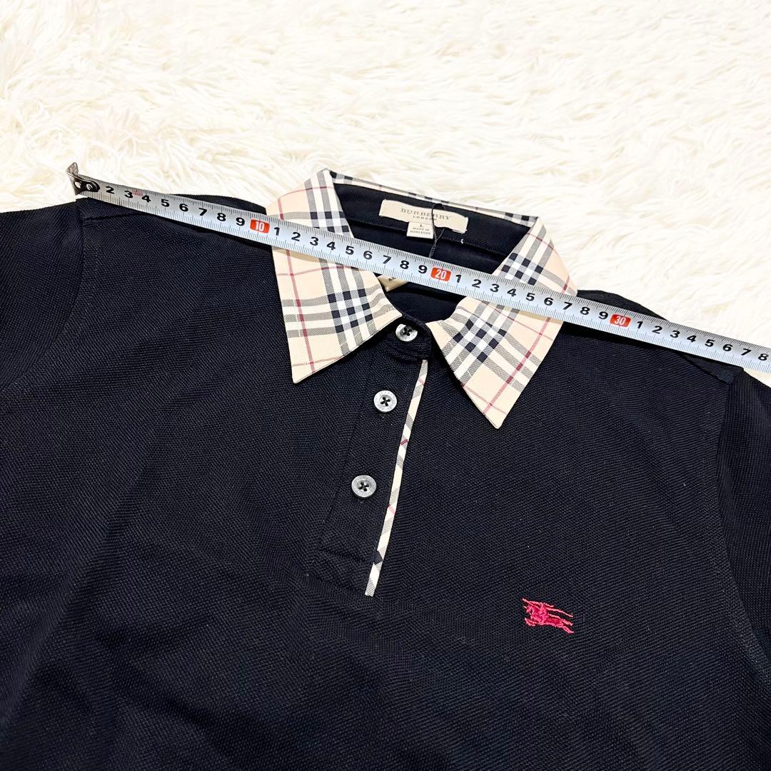 未使用　BURBERRY バーバリー ノバチェック 半袖　刺繍　ポロシャツ　L