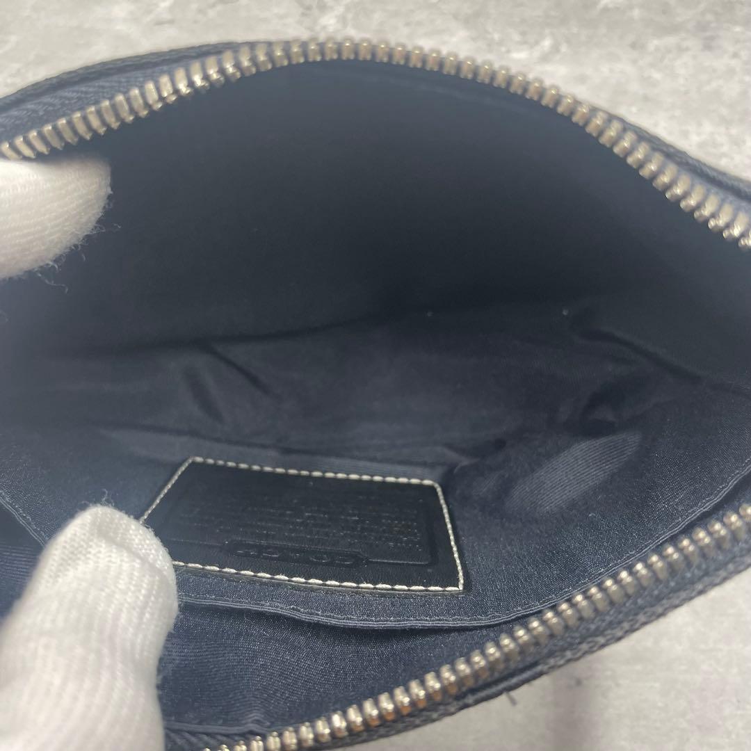 断*）様 美品✨Coach アクセサリーポーチ シグネチャー ブラック 6094