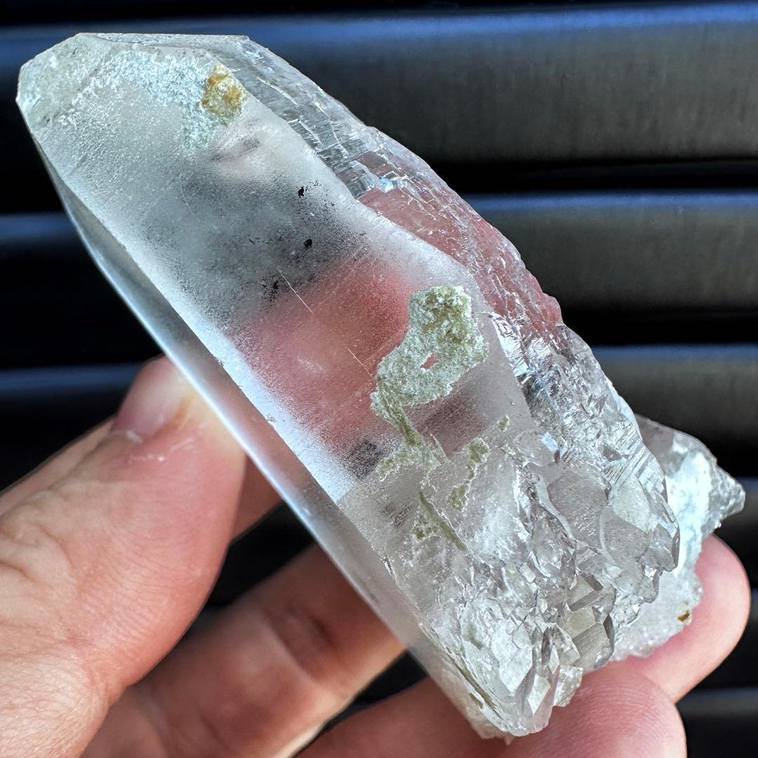 希少貴重マニハール産 高透明ヒマラヤ水晶クラスター クローライト共生A1218