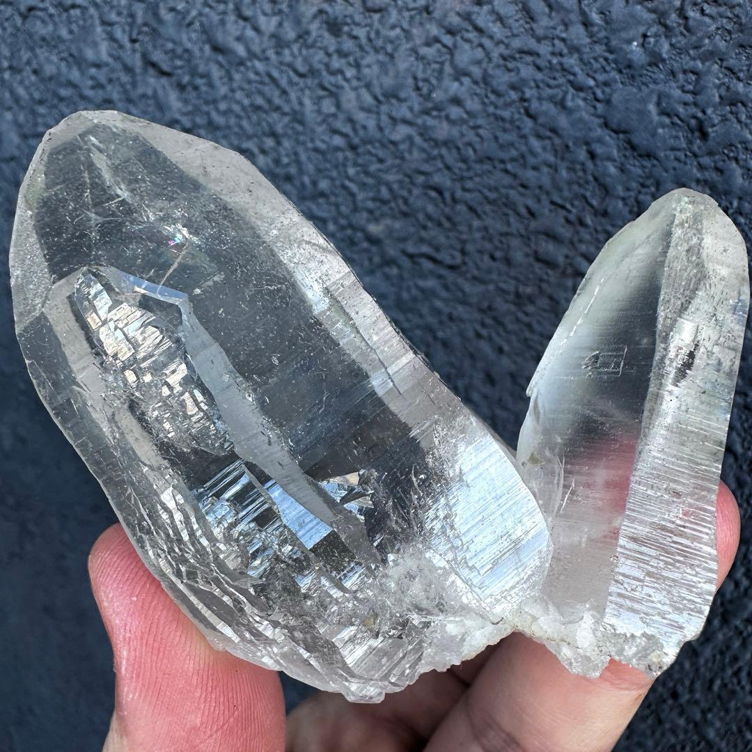 希少貴重マニハール産 高透明ヒマラヤ水晶クラスター クローライト共生A1218