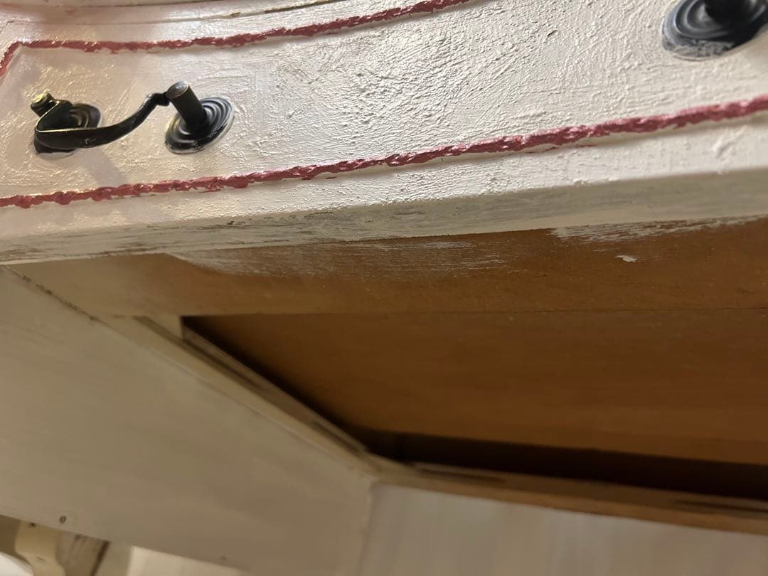 イタリア　ロココ調　アンティーク　デスク　テーブル　学習机　リペイント　一点もの