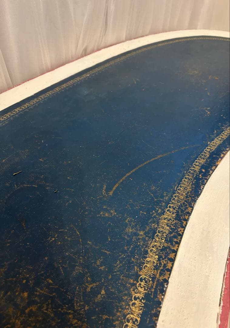 イタリア　ロココ調　アンティーク　デスク　テーブル　学習机　リペイント　一点もの