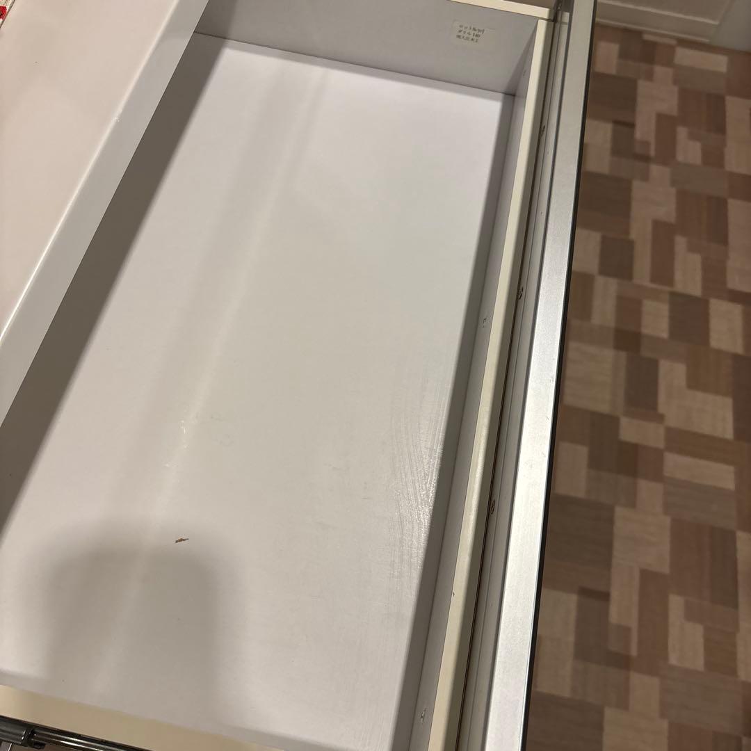 【最終値下中・〜12月中旬・送料込】ホワイトキッチン収納 引き出し式＋上置き収納