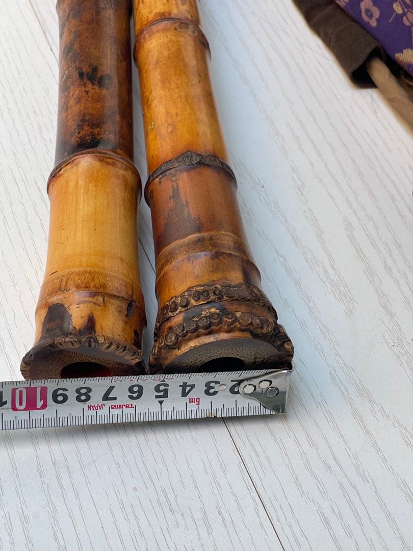 裕*様 尺八本体 竹製 二本セット 専用ケース付き真山