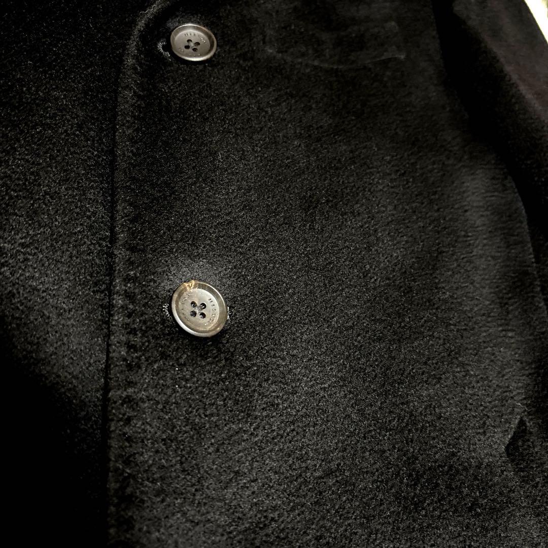ヒルトン チェスターコート カシミヤ100% ブラック シンプル