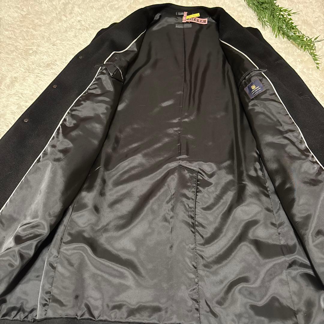 ヒルトン チェスターコート カシミヤ100% ブラック シンプル