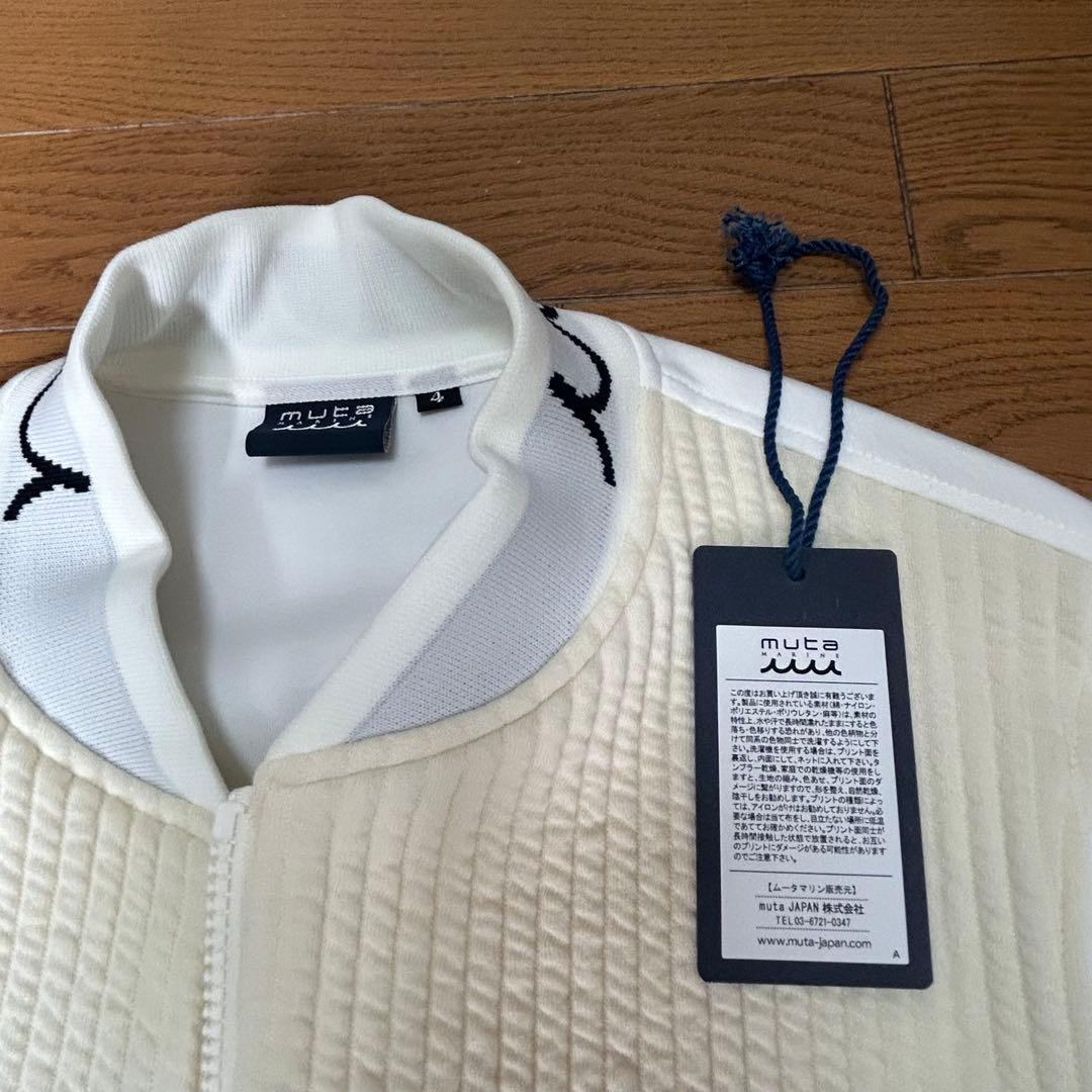 【未使用】muta marine GOLF ストライプキルトムーバブルブルゾン