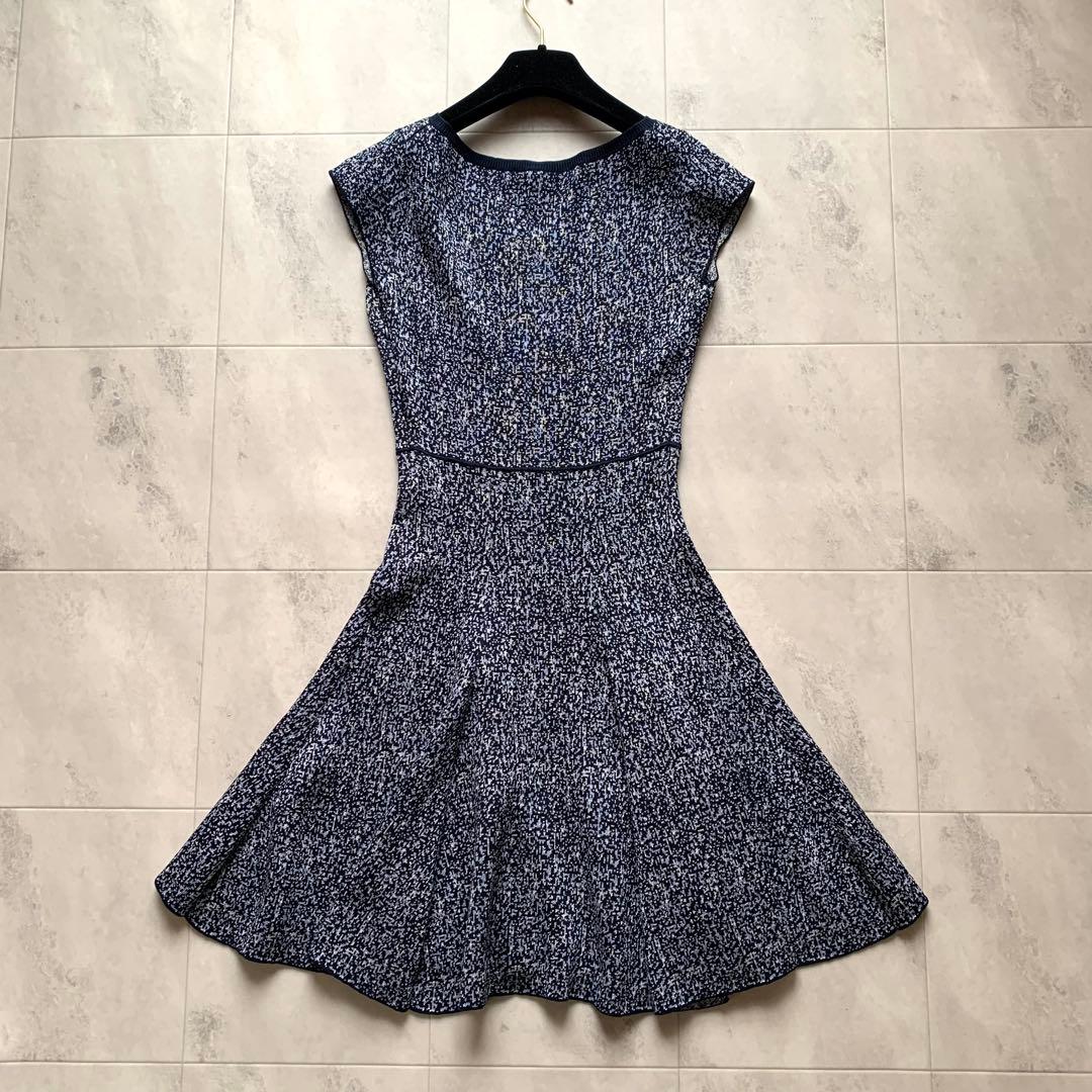 美品♡クリスチャンディオール ニットワンピース ドレス 膝丈 Vネック S