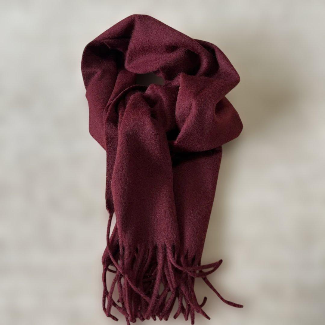 新品Johnstons of Elgin カシミヤ 100%マフラー バーガンデ