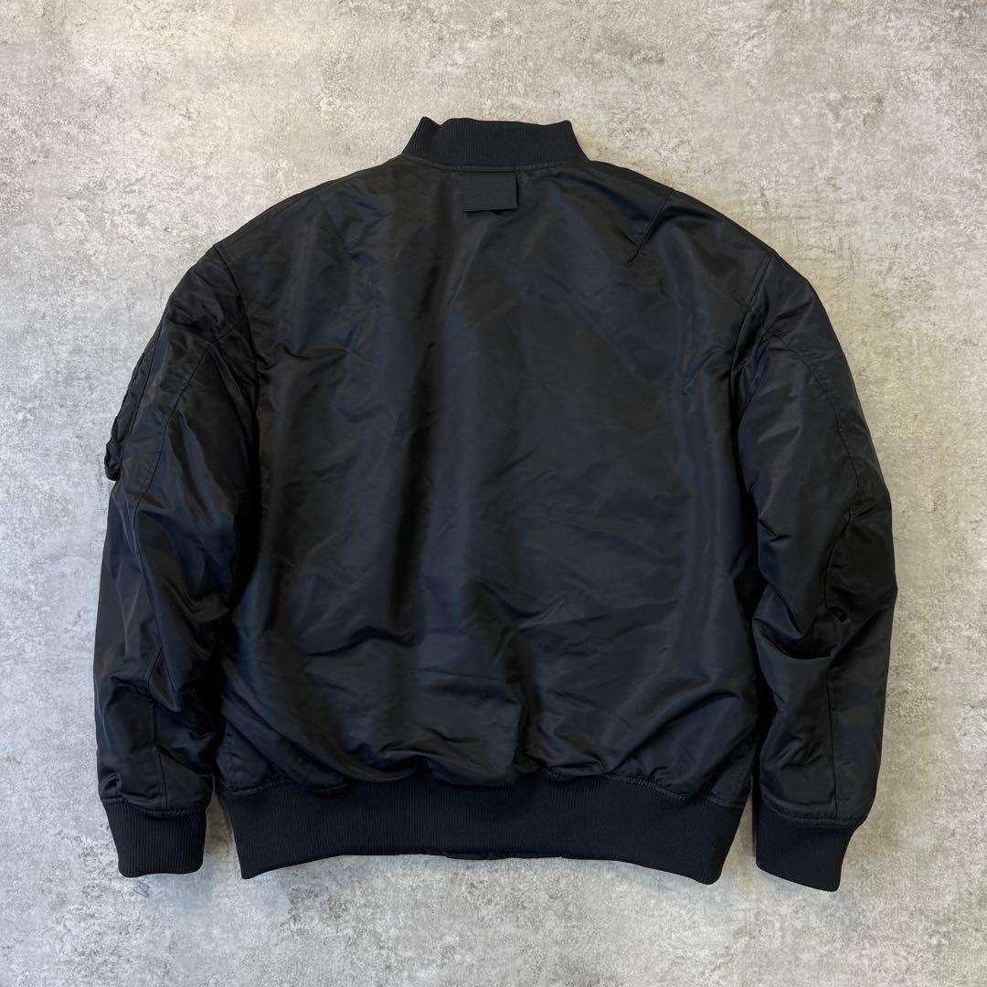 美品■UNIQLO +Jブルゾン【L】MA-1 ハイブリッドダウン ブラック