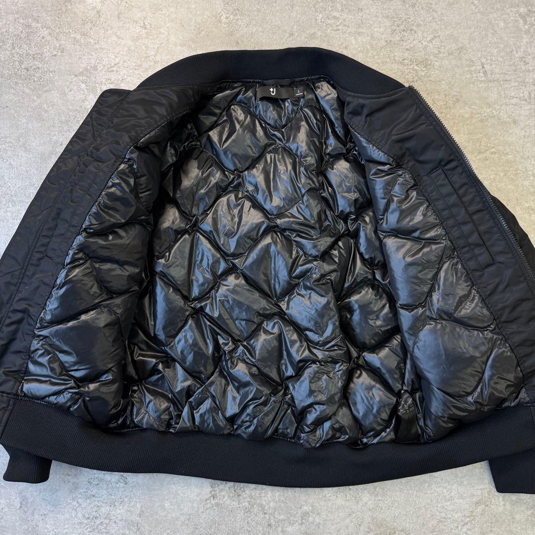 美品■UNIQLO +Jブルゾン【L】MA-1 ハイブリッドダウン ブラック
