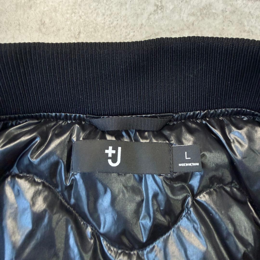 美品■UNIQLO +Jブルゾン【L】MA-1 ハイブリッドダウン ブラック