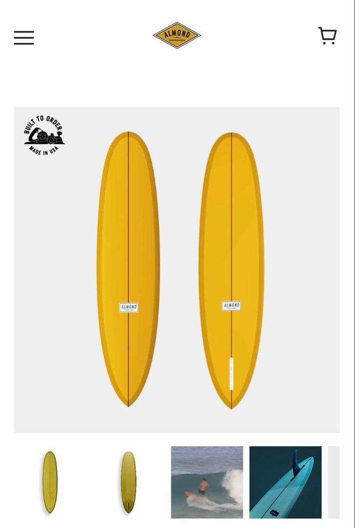 almond ミッドレングス サーフボード 7'6