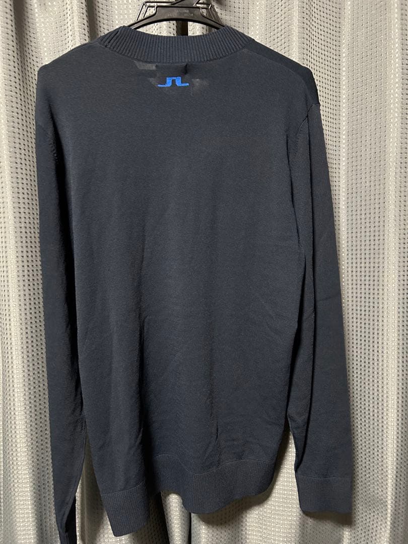 J.LINDBERGネイビー クルーネックセーター L ゴルフ ニット