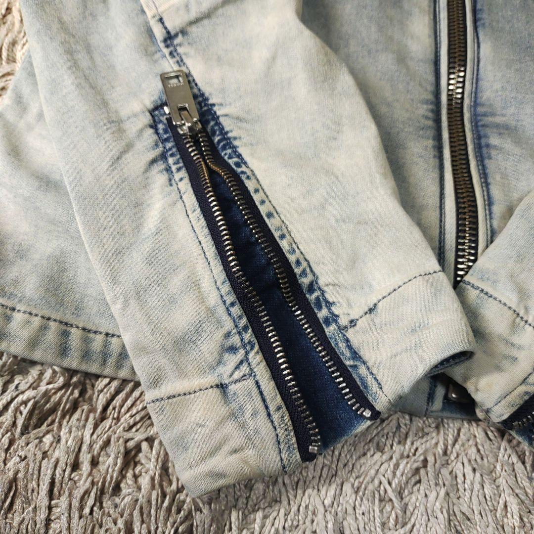 【XL・良品】DIESEL　ディーゼル　デニムジャケット　インディゴ　ライダース