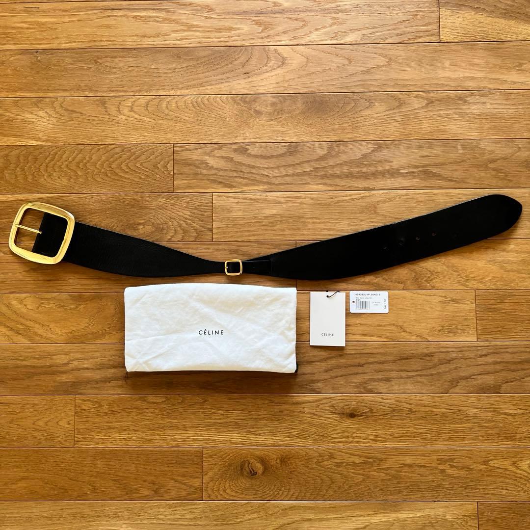 小物 Old CELINE Wide Buckle Large Belt sz.S