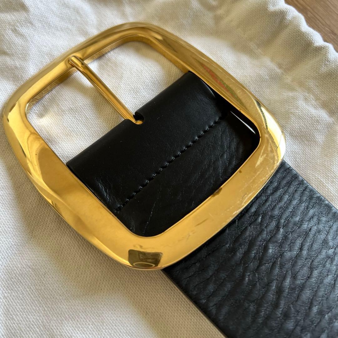 小物 Old CELINE Wide Buckle Large Belt sz.S