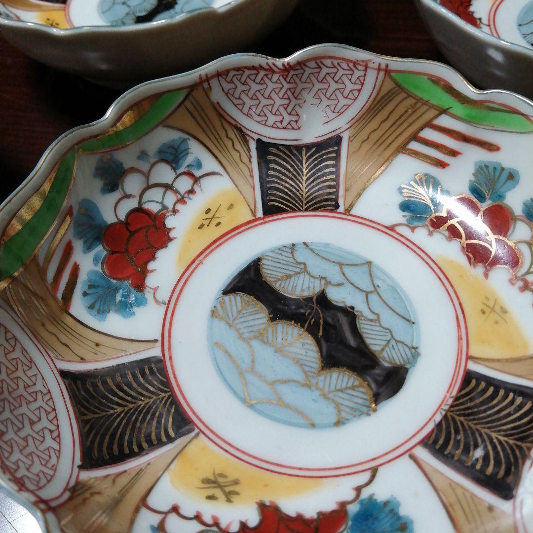 伊万里　金彩錦膾皿　9枚　16cm　明治〜大正期