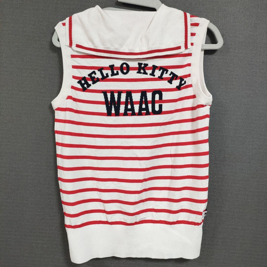 WAAC ワック ハローキティ コラボ ボーダー ニットベスト ゴルフウェア