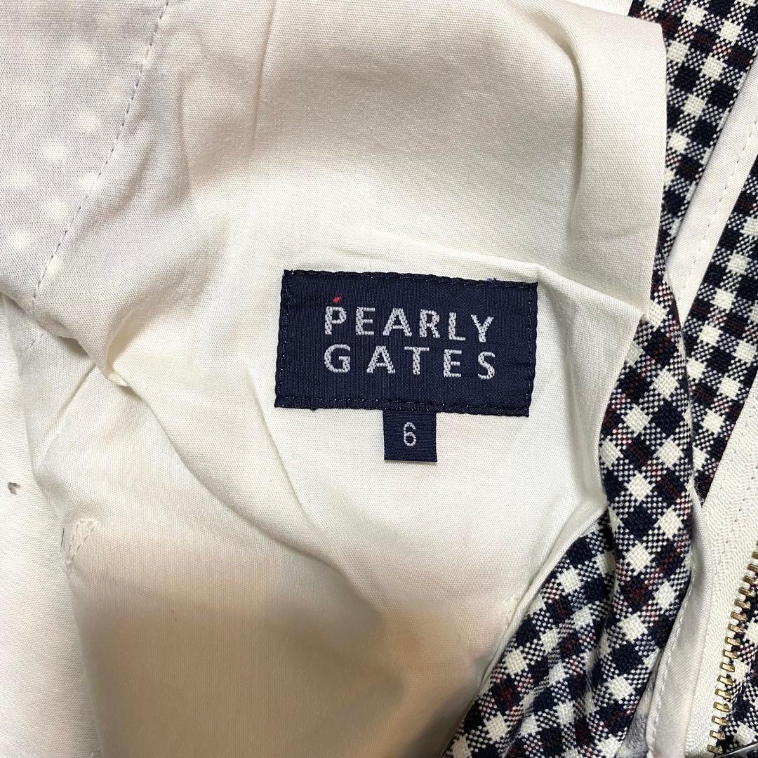 パーリーゲイツ　ギンガムチェックパンツ　刺繍ロゴ　ゴルフ　ストレッチ　XL　6